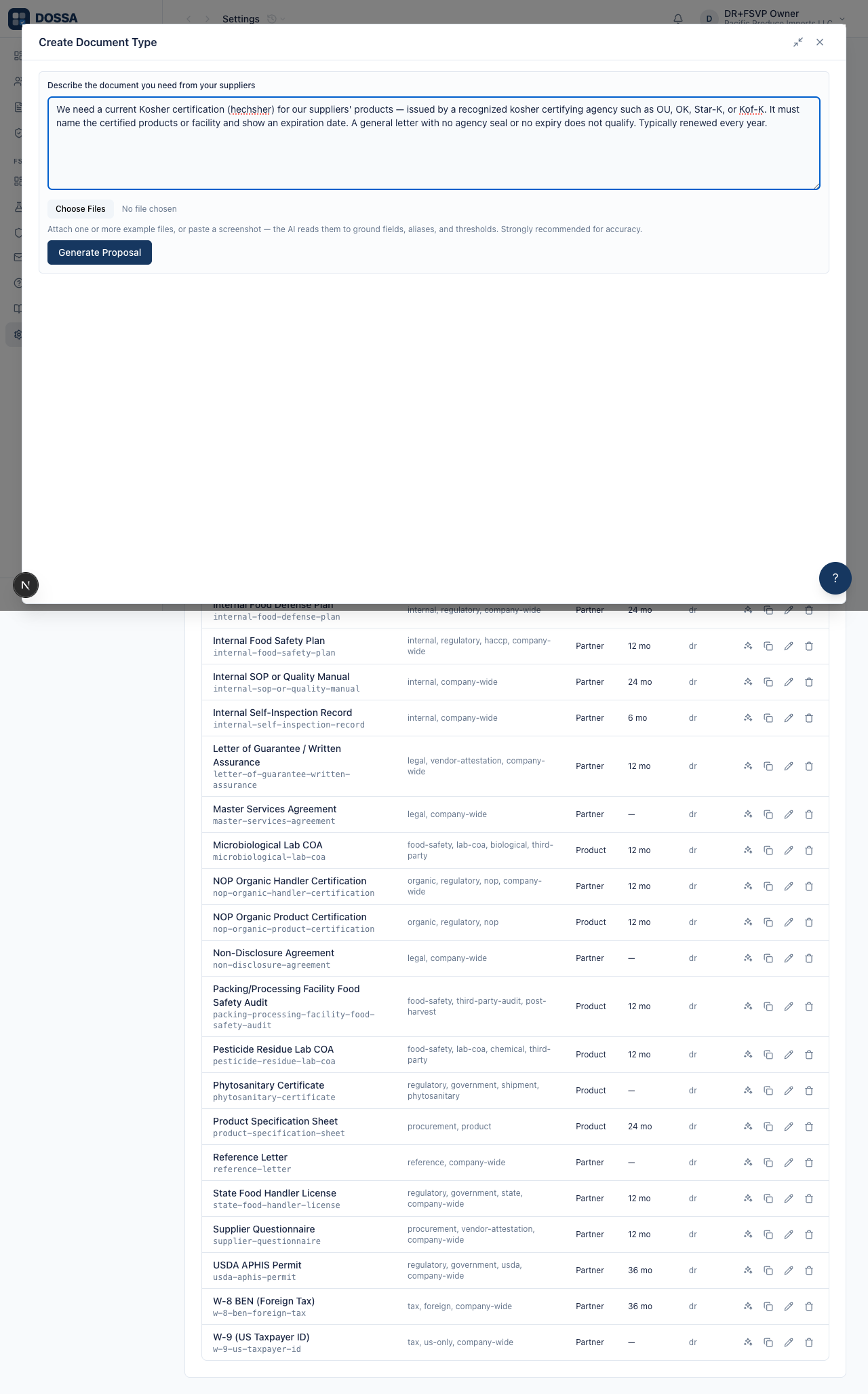 Generate the AI proposal and review the pre-filled form