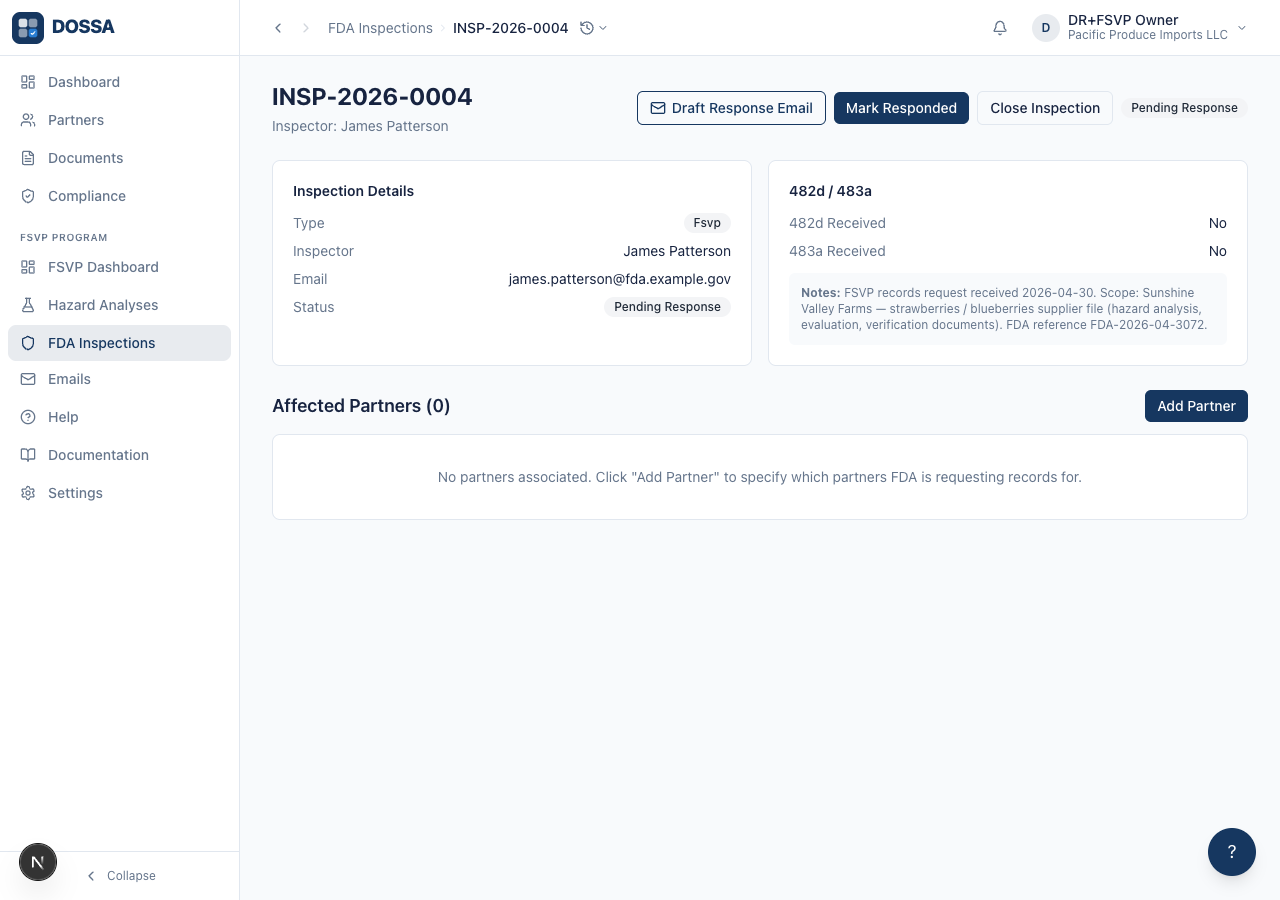 Mark the 482d records request as received