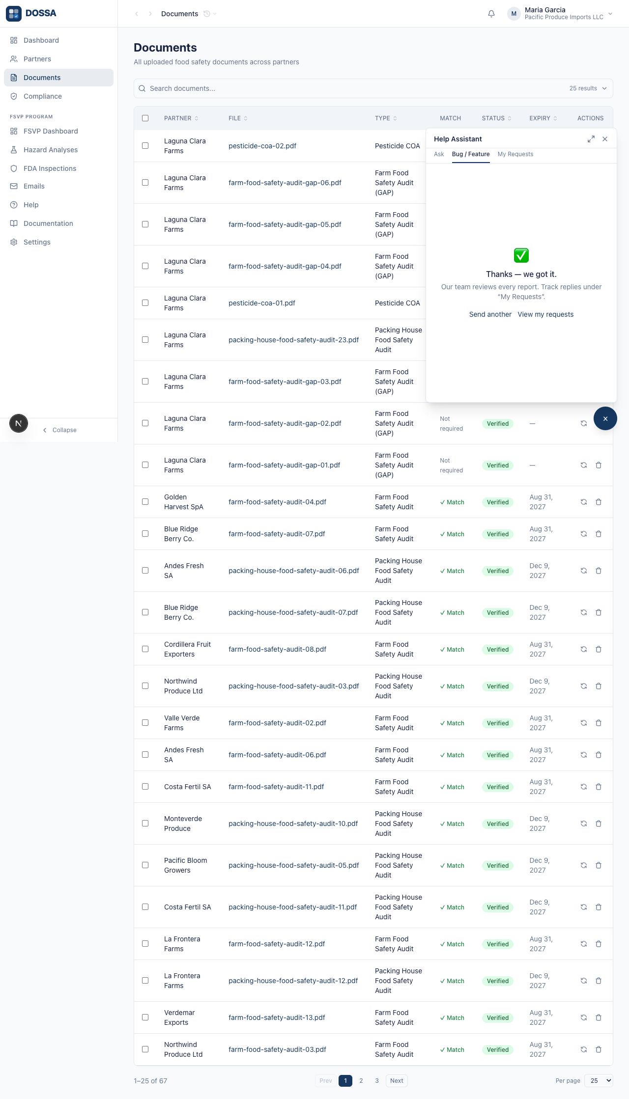 Choose a type, describe the feedback, and submit it.