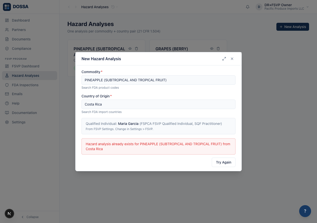 Create the analysis with AI Research so it has FDA data and hazard lines