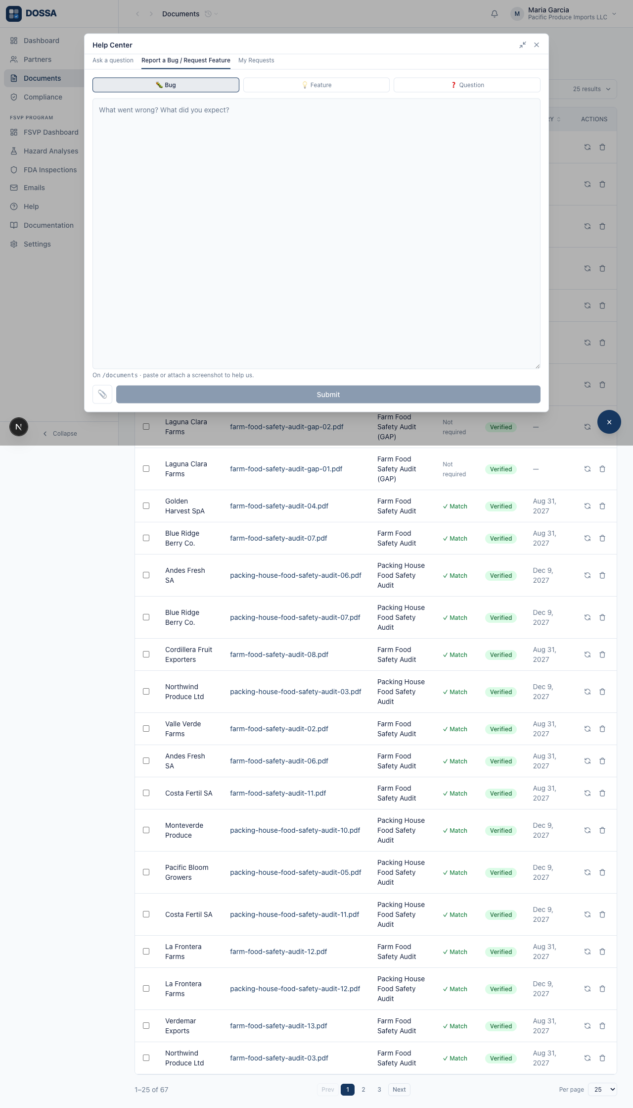 Report a bug or request a feature