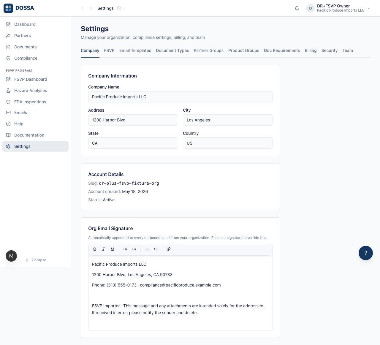 Open Settings to begin configuration