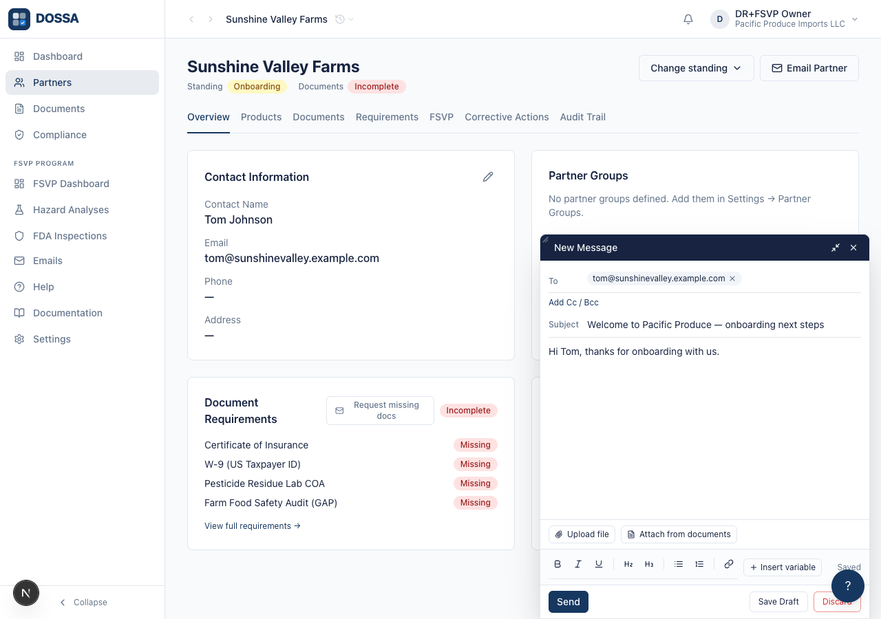 Type a subject and body in the compose window and let it save automatically as a draft